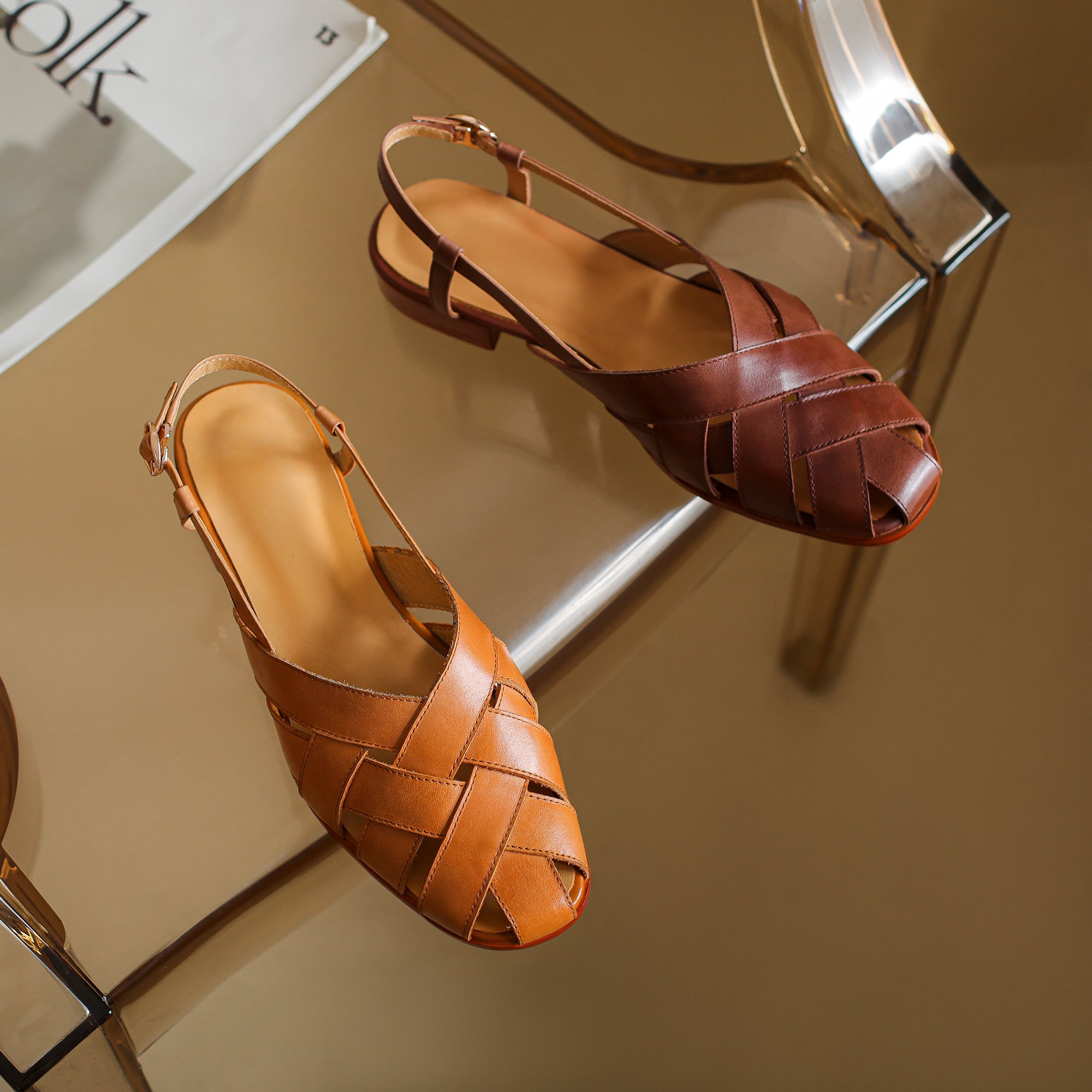 Handgemachte Fischerledersandalen Sommerschuhe
