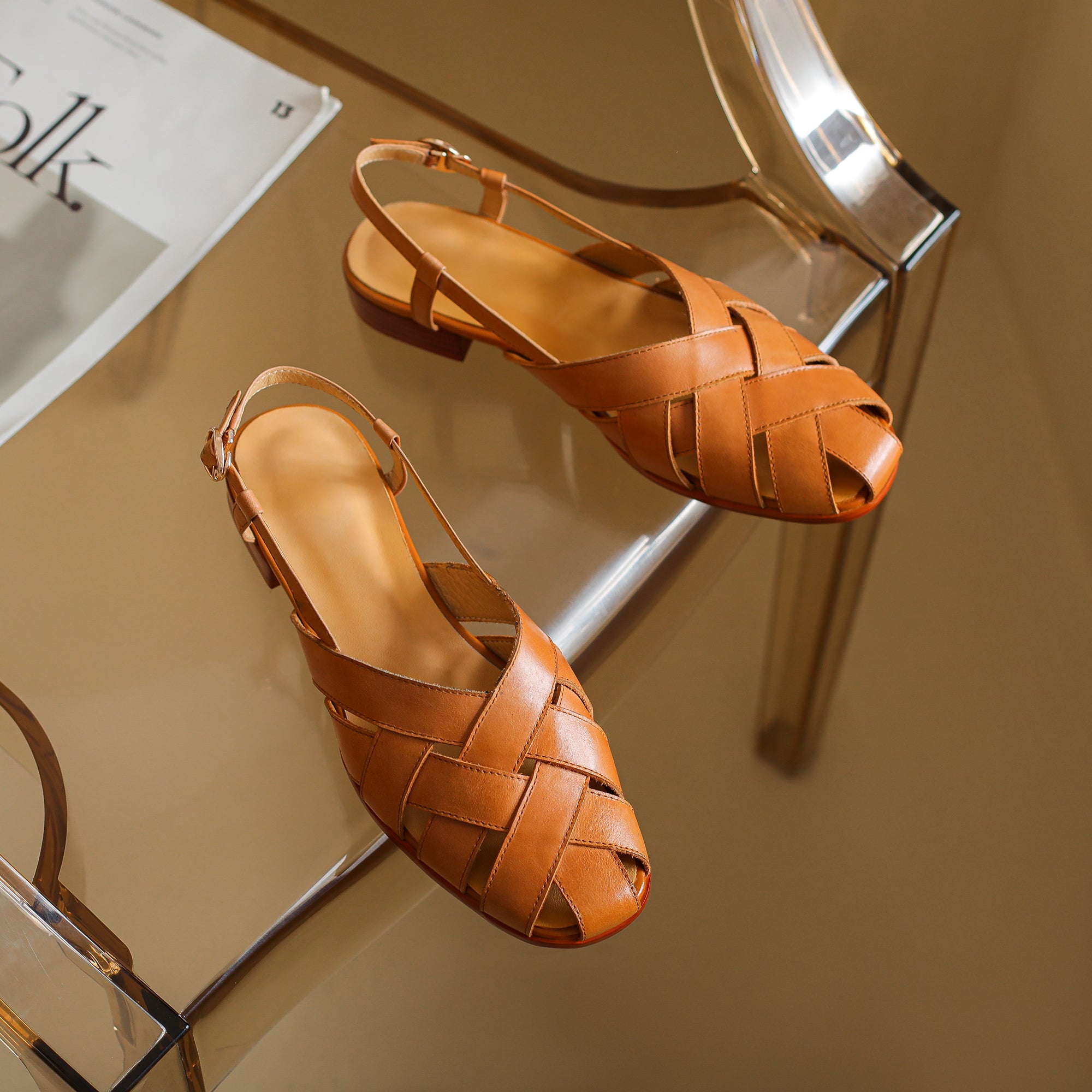 Handgemachte Fischerledersandalen Sommerschuhe