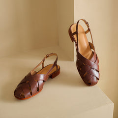 Handgemachte Fischerledersandalen Sommerschuhe