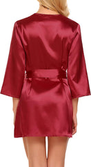 Avidlove Kimono Robe Short Satin Pure Short Silky Robes
