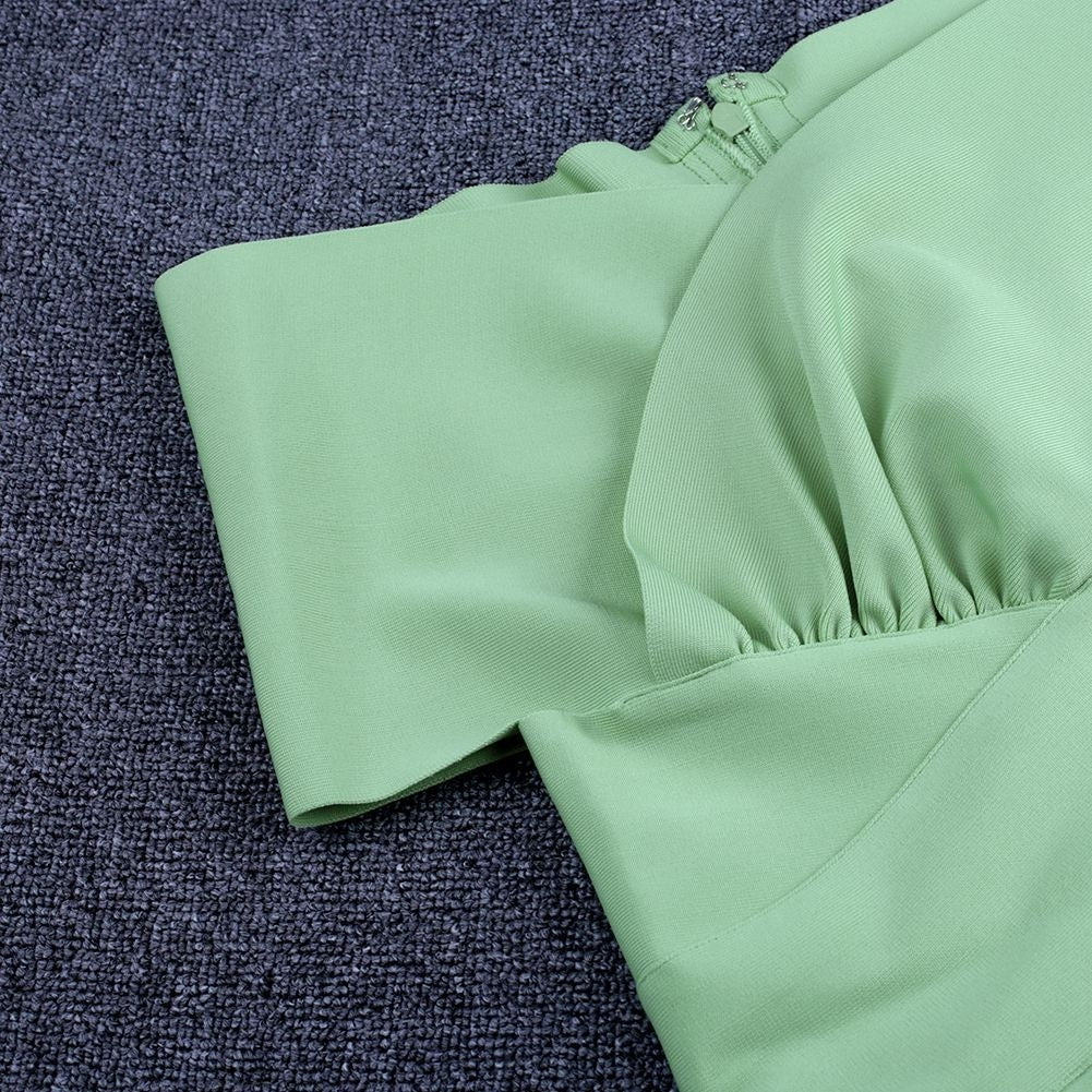 Elegantes, schulterfreies, kurzärmliges Bandage-Kleid