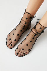 Dot See Though Mesh Sock