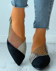 Slip-On-Schuhe mit Colorblock-Nieten-Patch