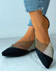 Slip-On-Schuhe mit Colorblock-Nieten-Patch