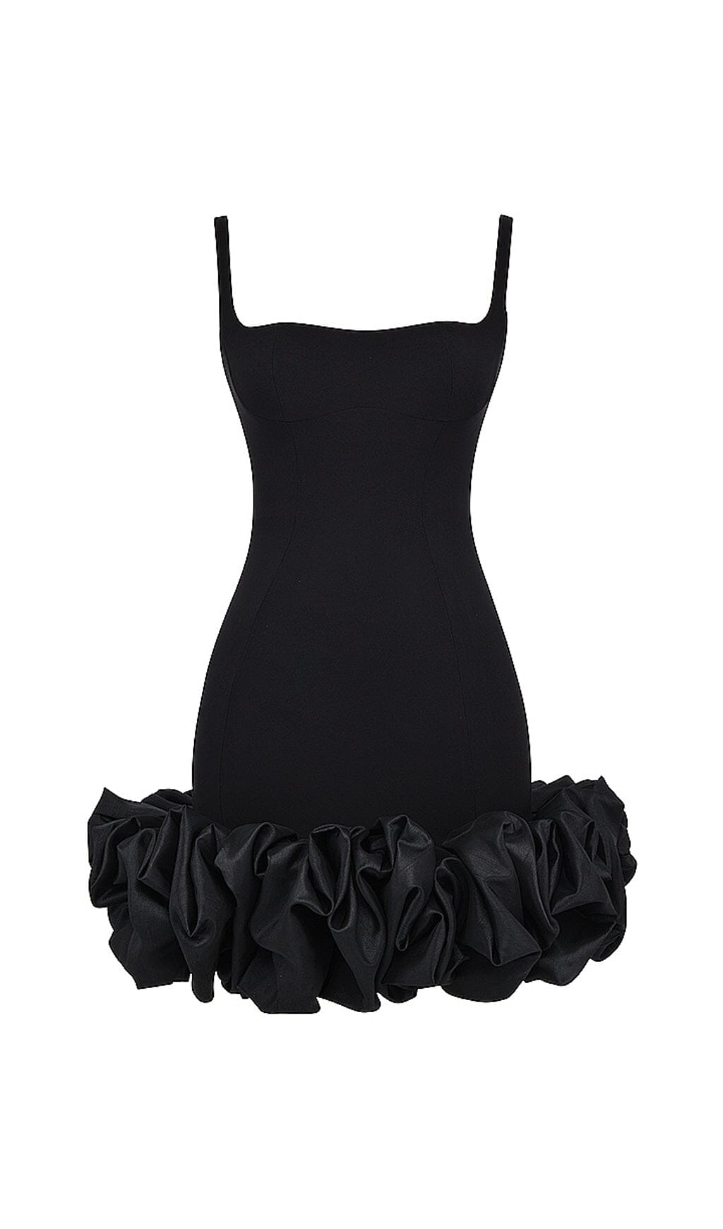 Black Ruffle Hem Dress