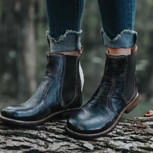Women Vintage Ankle Slip-on Short Boots NewGew