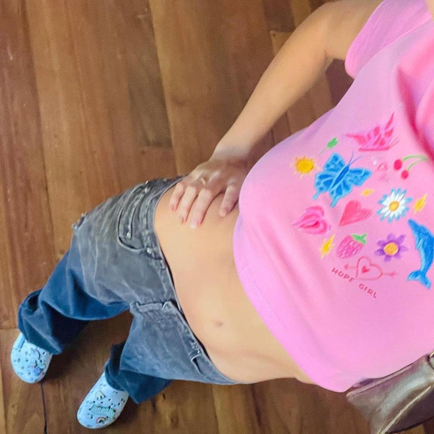 Fruity Butterfly Print Crop Top