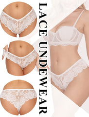 Avidlove Spitzenhöschen 4er-Pack Hipster-Unterwäsche V-förmiger Bund Tangas