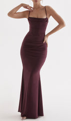 DARK Cherry Korsett Maxikleid