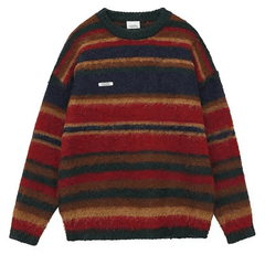 80s Vintage Indie Aesthetic Stripes Knitted Sweater