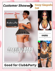 Avidlove Lingerie Set for Two Piece Lingerie Outfits with Tie Top and Mini Pleated Skirt