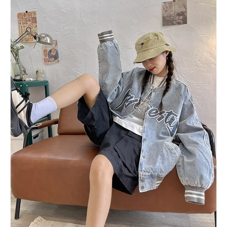 American Style Print Denim Jacket