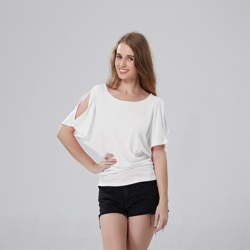 Round Neck Bat Sleeve Tops
