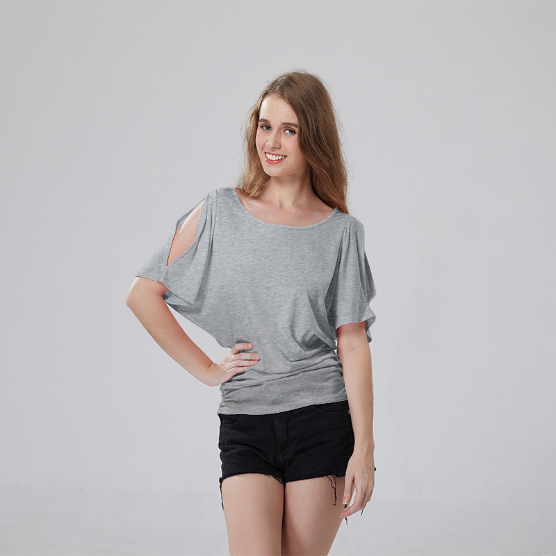 Round Neck Bat Sleeve Tops