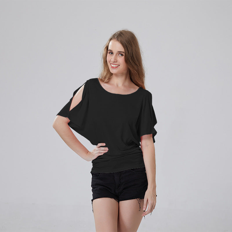Round Neck Bat Sleeve Tops