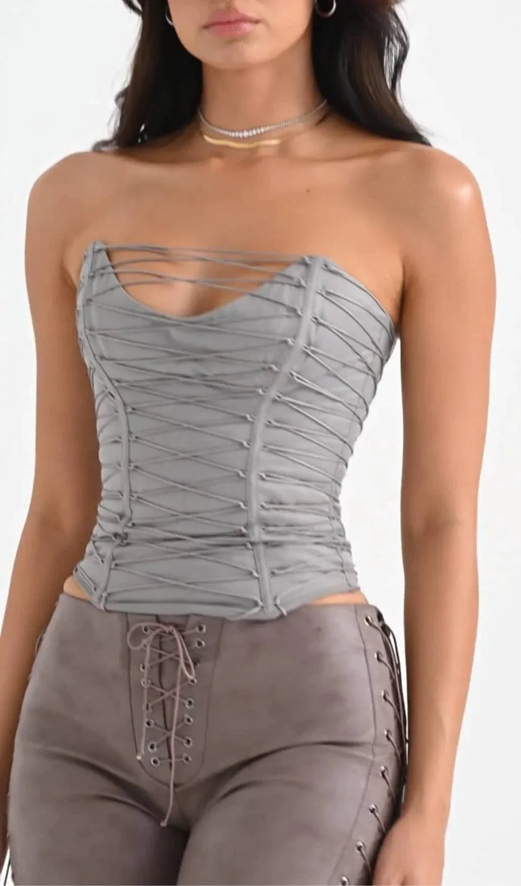SMOKE Lace UP Corset