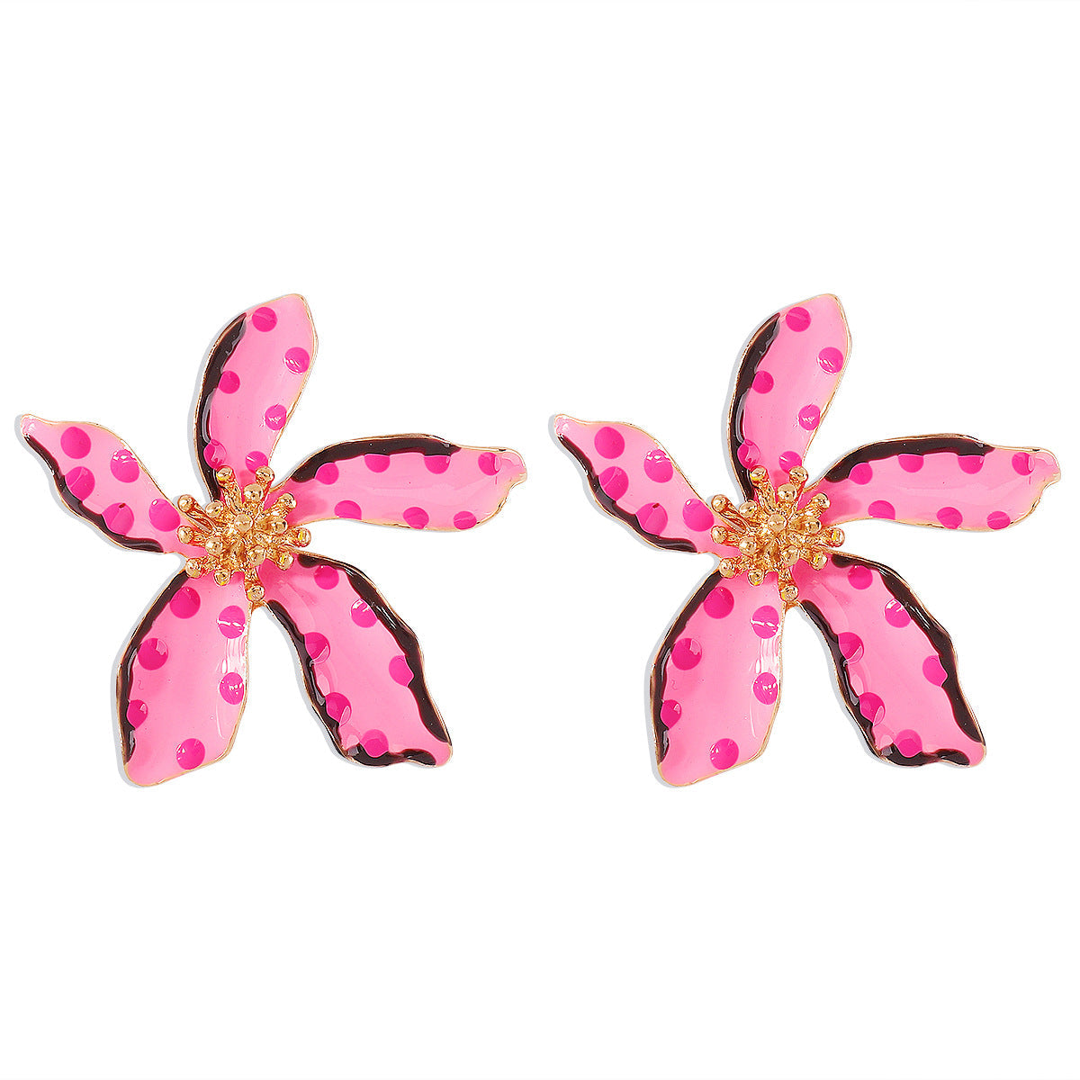 Flower Wave Point Earrings