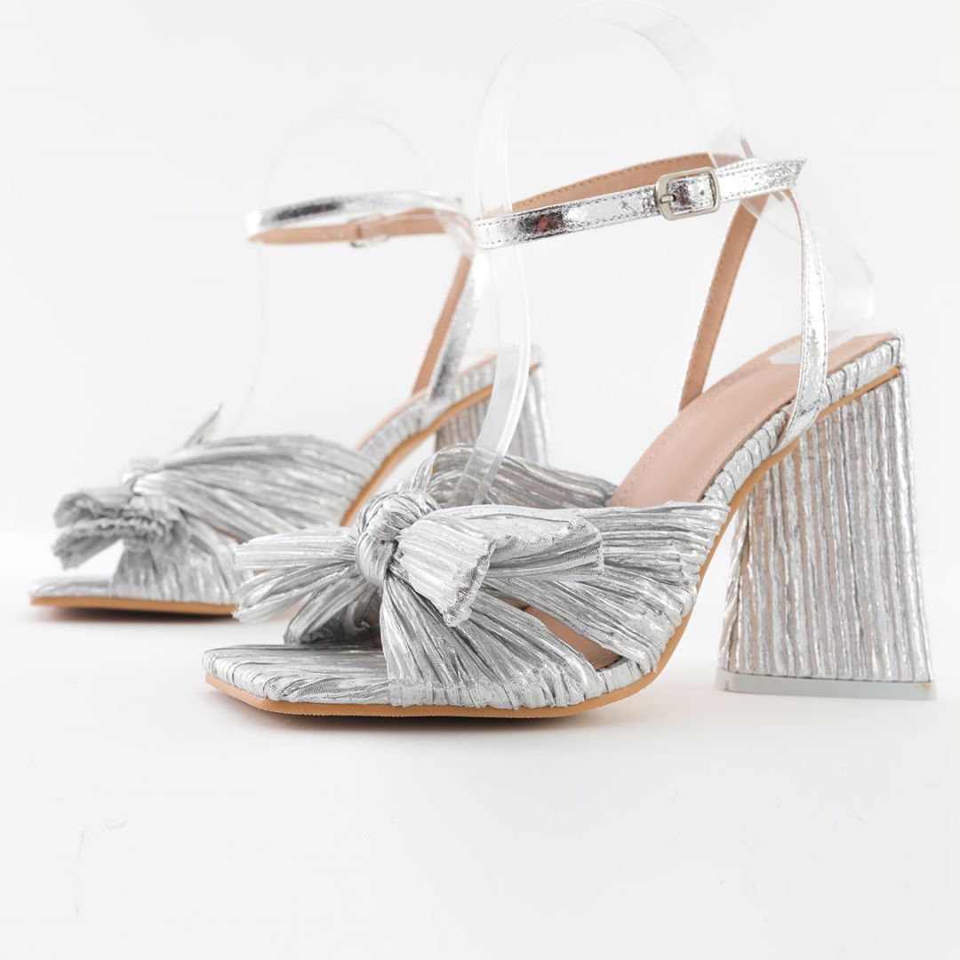 Bow Knot Chunky Heel Sandals