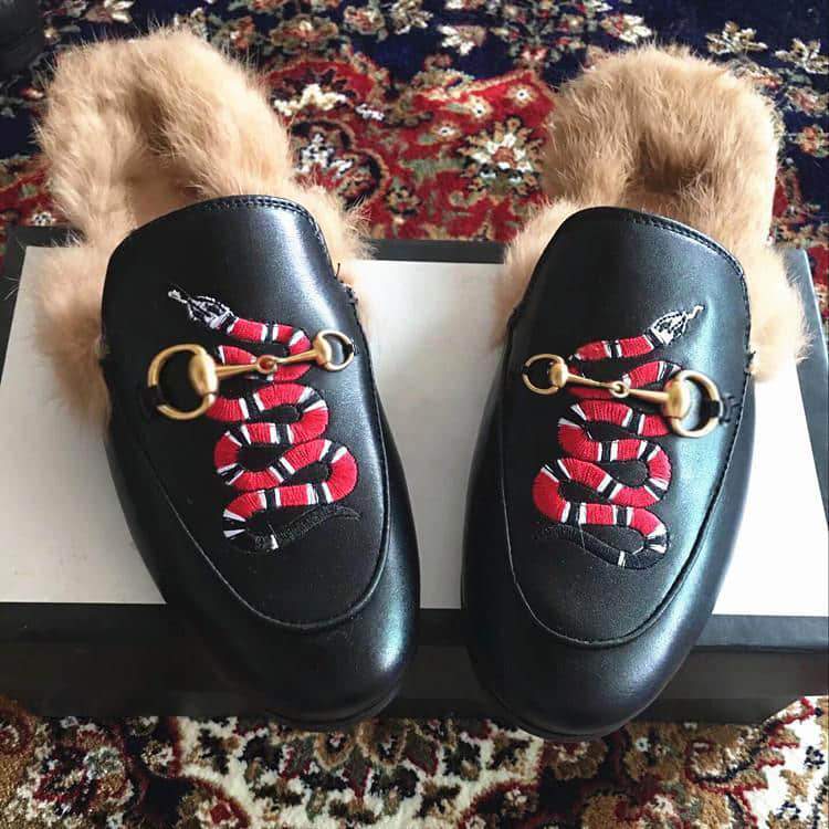 Casual Buckle Fur Embroidery Mules Slippers Shoes