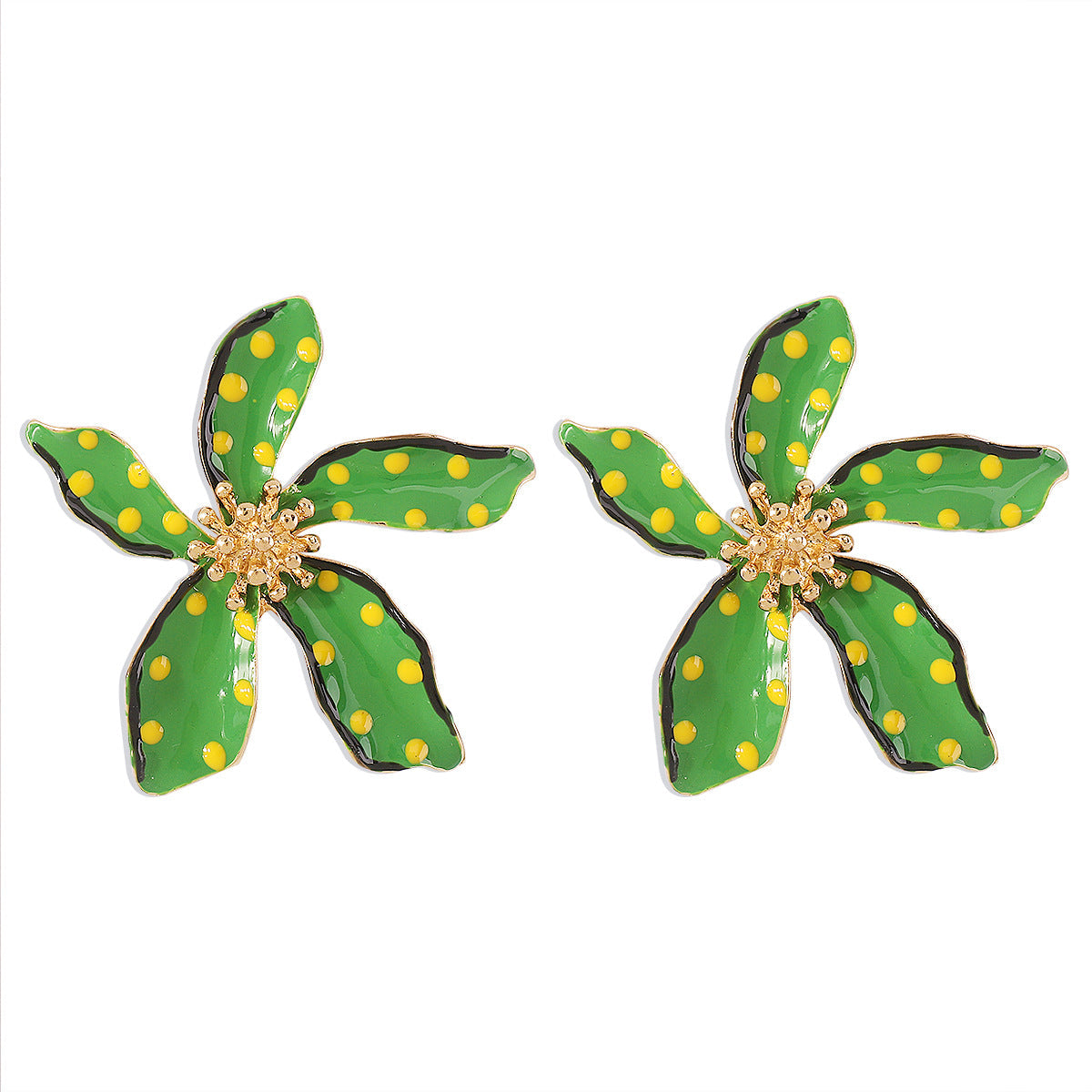 Flower Wave Point Earrings