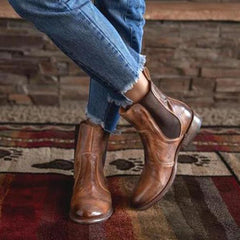 Women Vintage Ankle Slip-on Short Boots NewGew