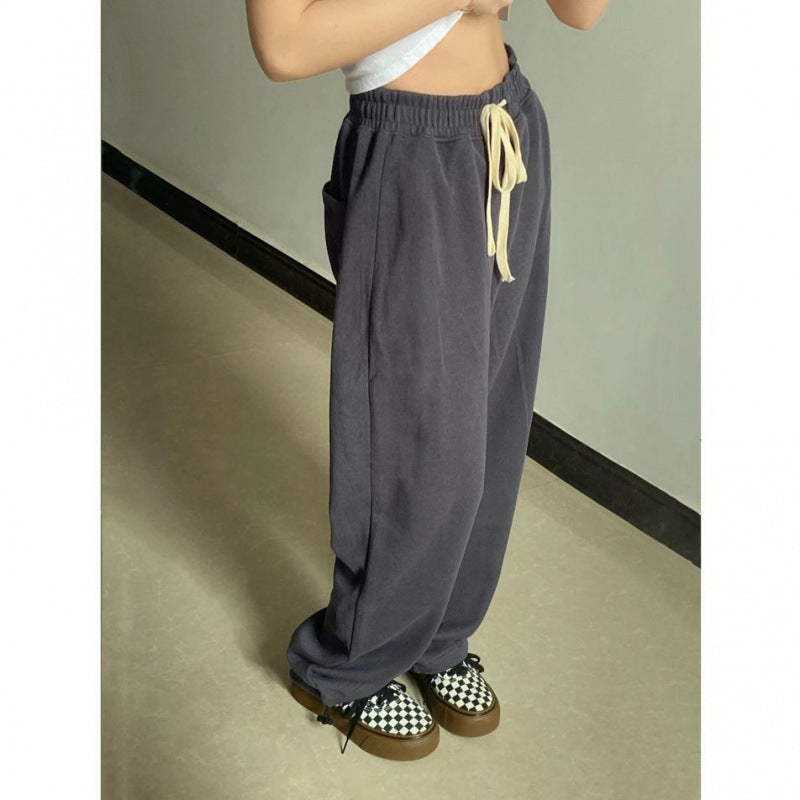 Simple Solid Color Baggy Sweatpants