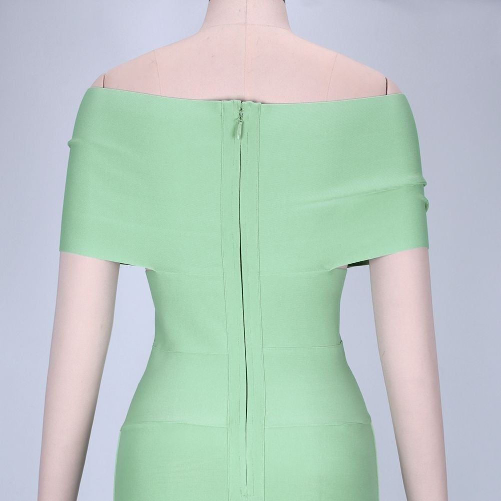 Elegantes, schulterfreies, kurzärmliges Bandage-Kleid