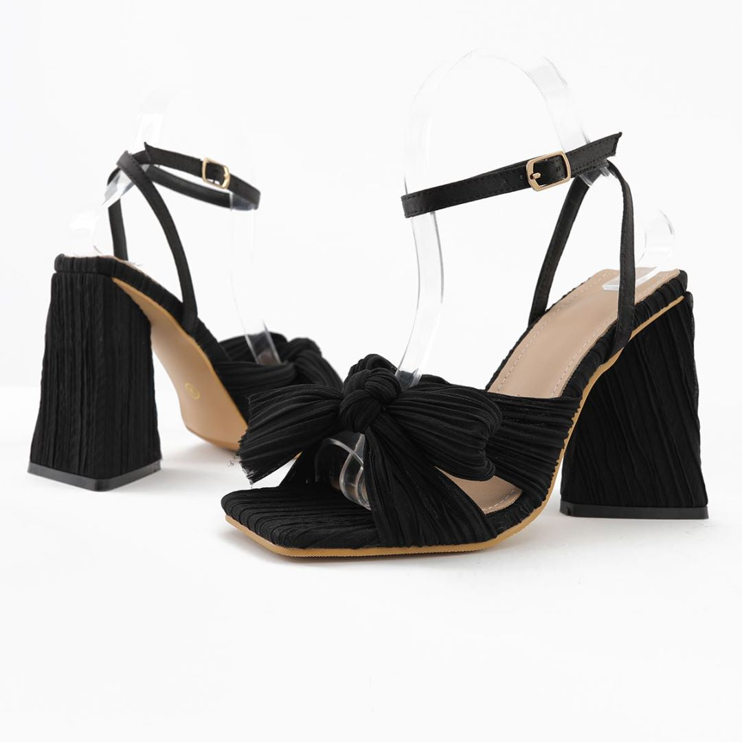 Bow Knot Chunky Heel Sandals