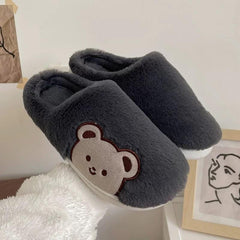 Cute Bear Fur Slipper for Women