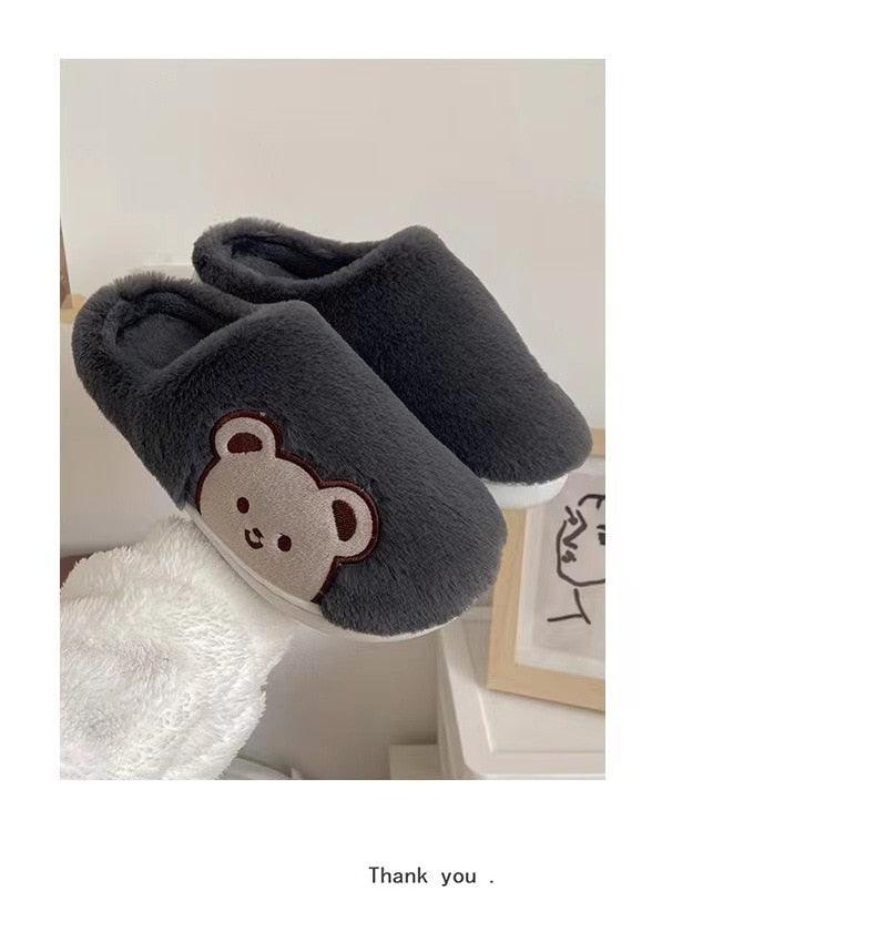Cute Bear Fur Slipper for Women
