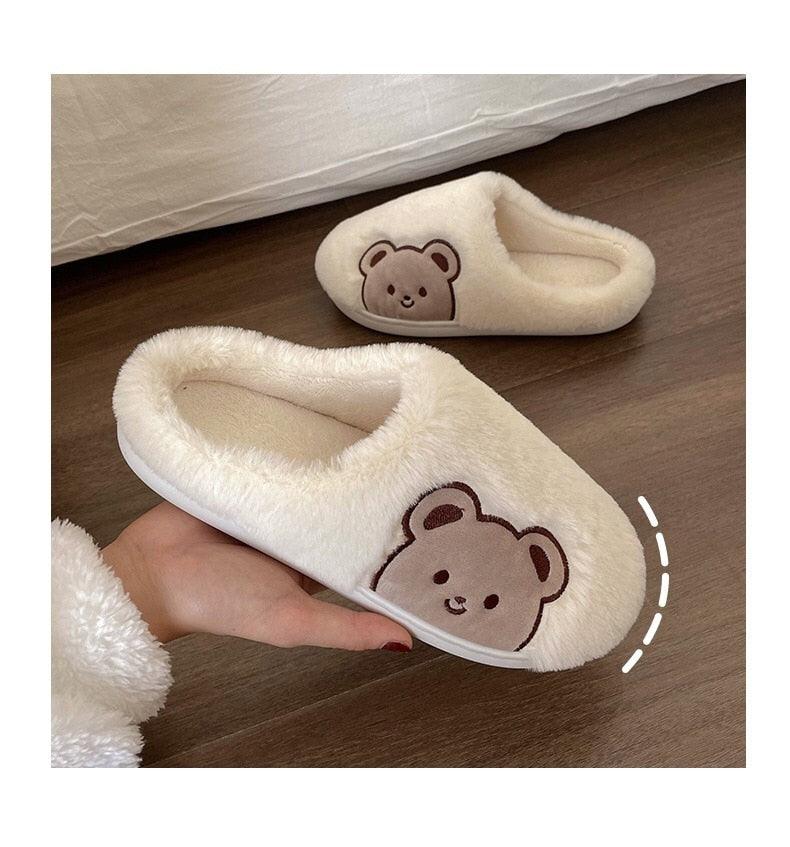 Cute Bear Fur Slipper for Women