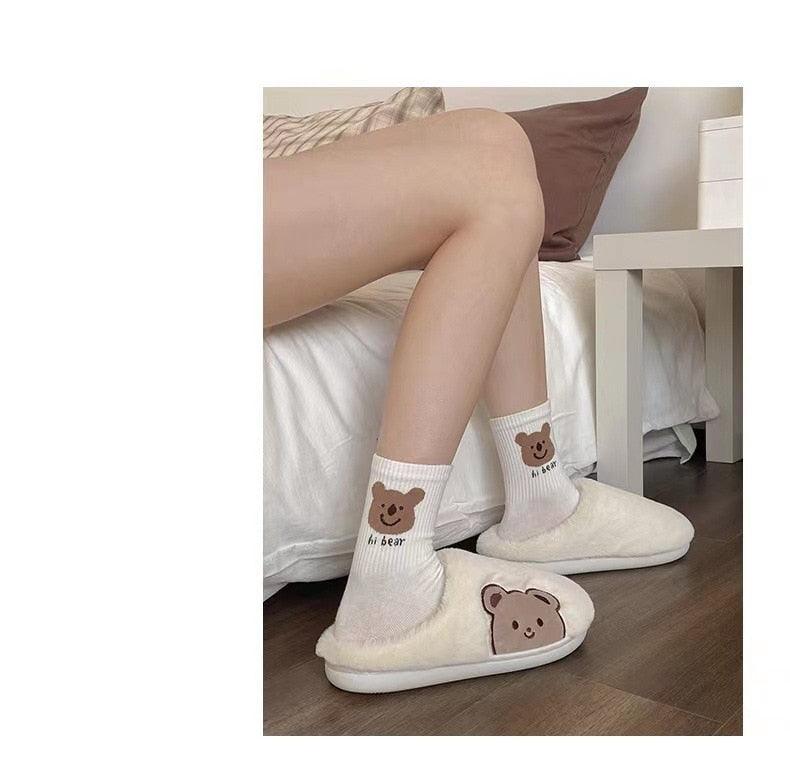 Cute Bear Fur Slipper for Women