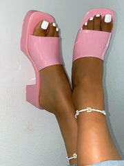 Jelly-Sandalen mit klobigem Absatz