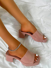 Jelly-Sandalen mit klobigem Absatz