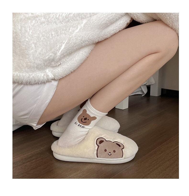 Cute Bear Fur Slipper for Women