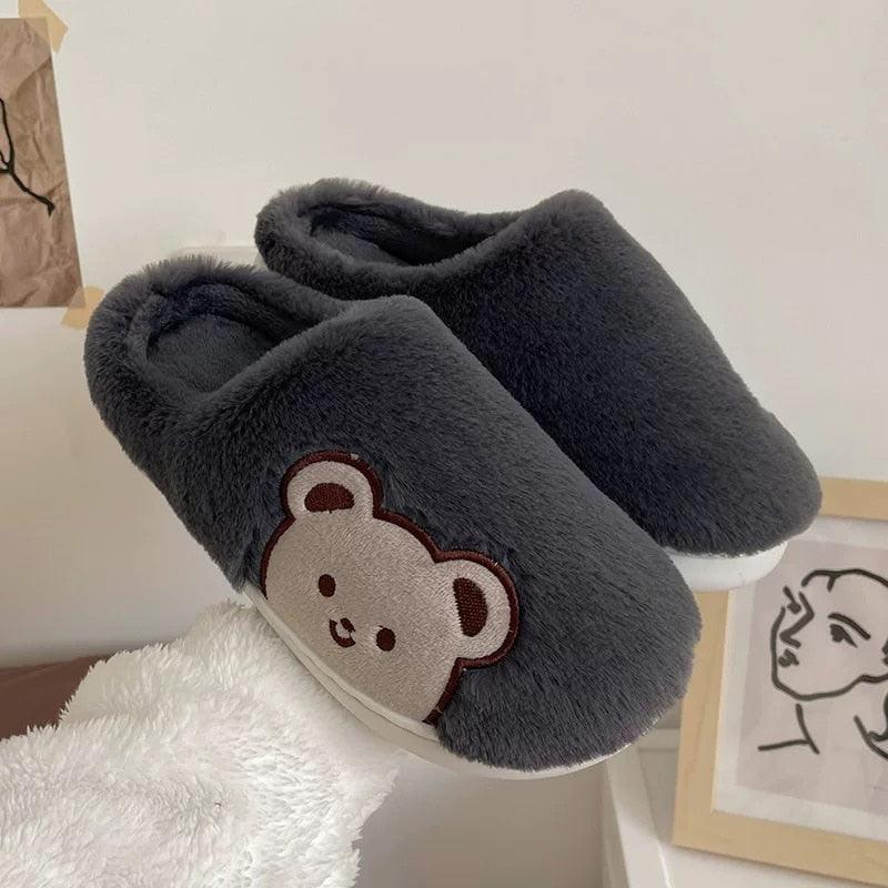 Cute Bear Fur Slipper for Women