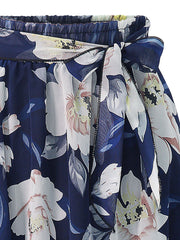 Allover Floral Print Flare Skirt Sai Feel