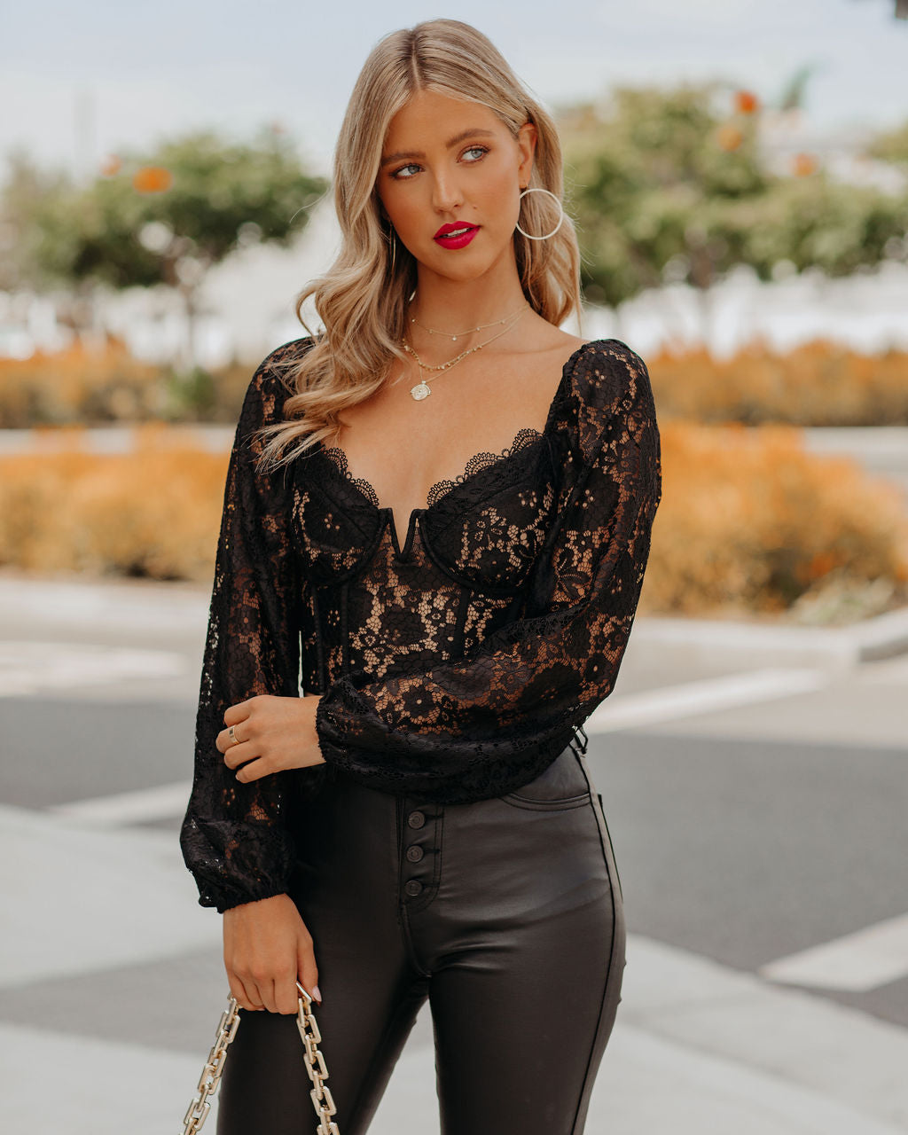 Aubrina Lace Corset Crop Blouse InsStreet