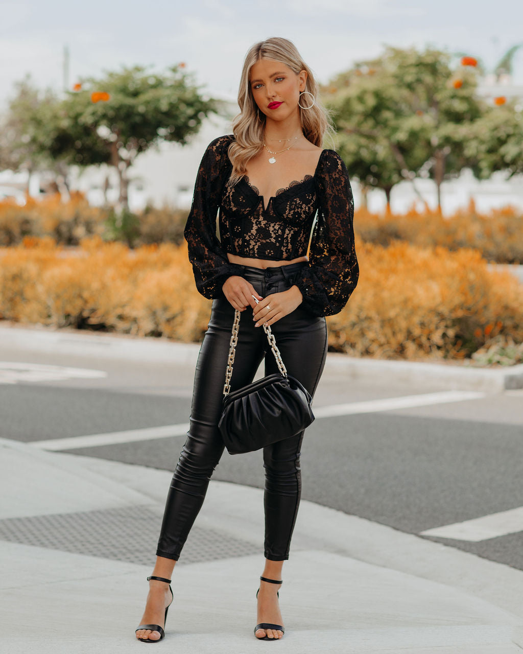Aubrina Lace Corset Crop Blouse