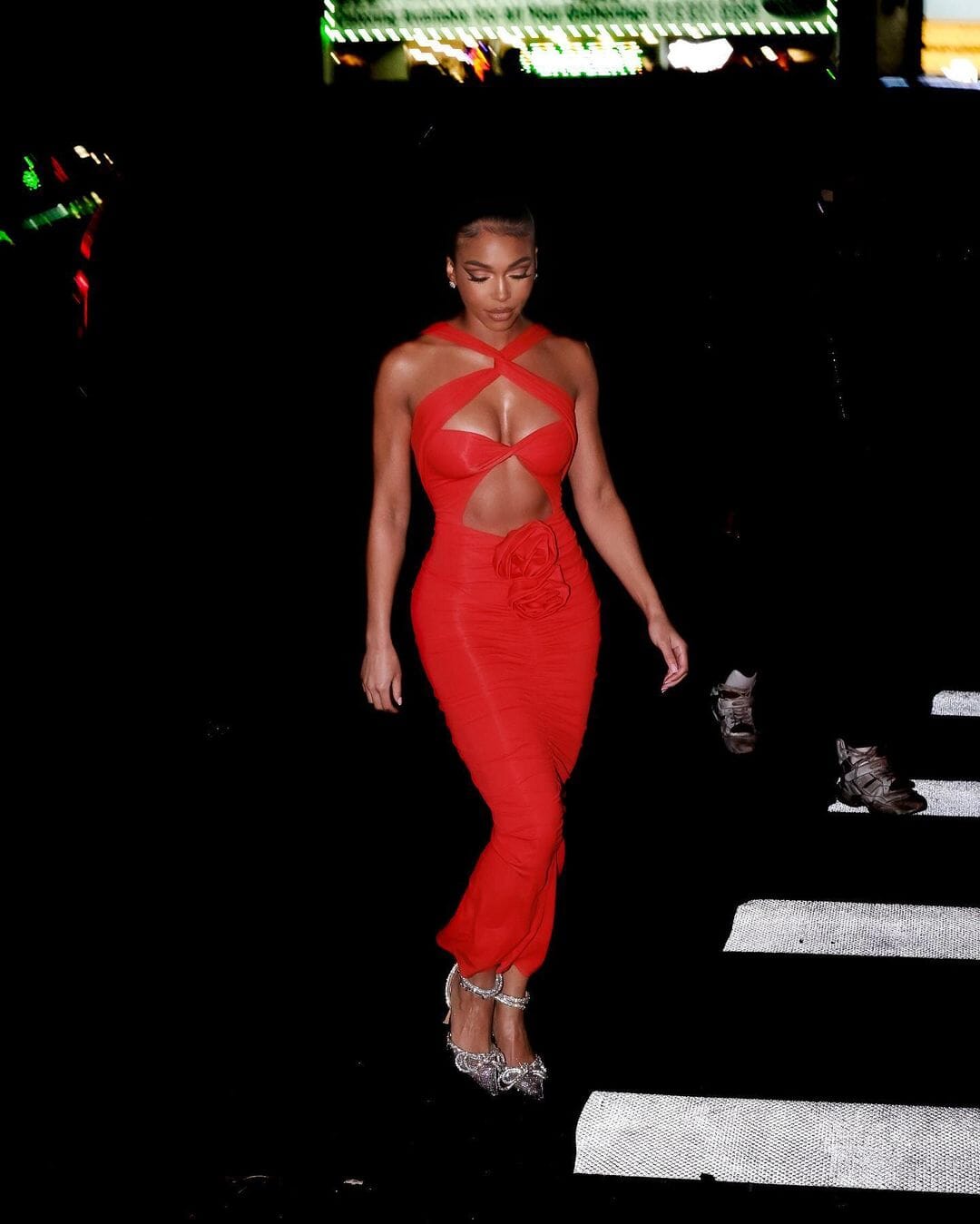 Halter Cut Out Maxi Dress In Red