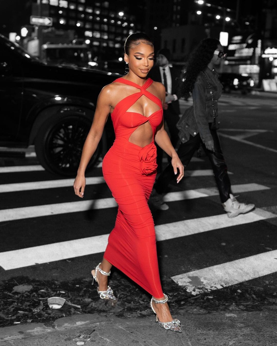 Halter Cut Out Maxi Dress In Red
