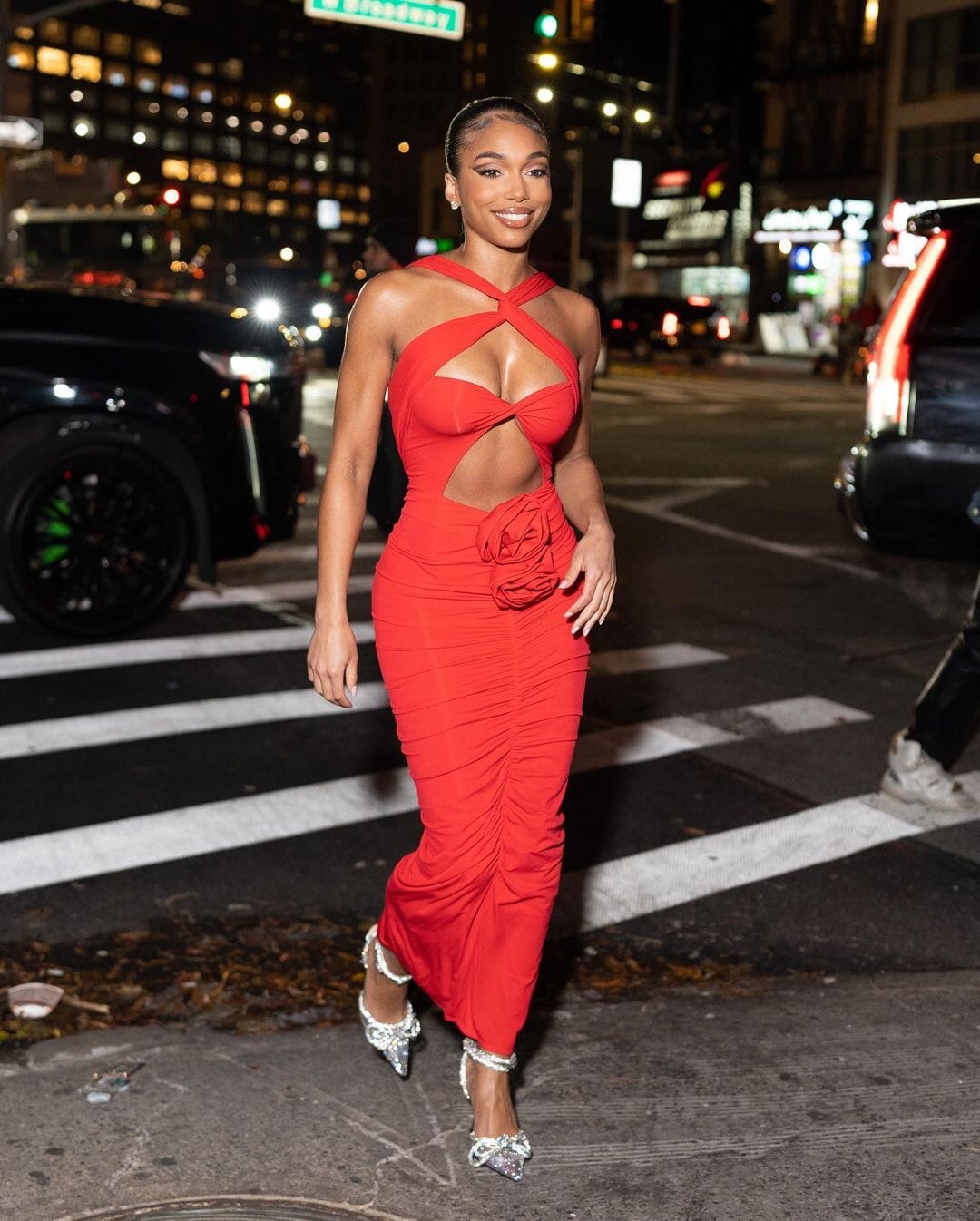 Halter Cut Out Maxi Dress In Red
