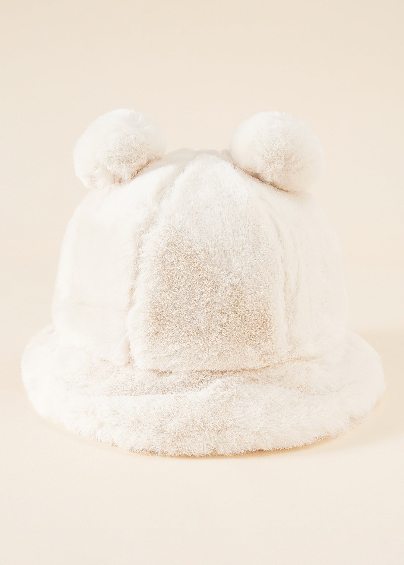 Bear Ear Decor Faux Fur Beanie