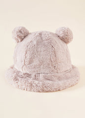 Bear Ear Decor Faux Fur Beanie Sai Feel