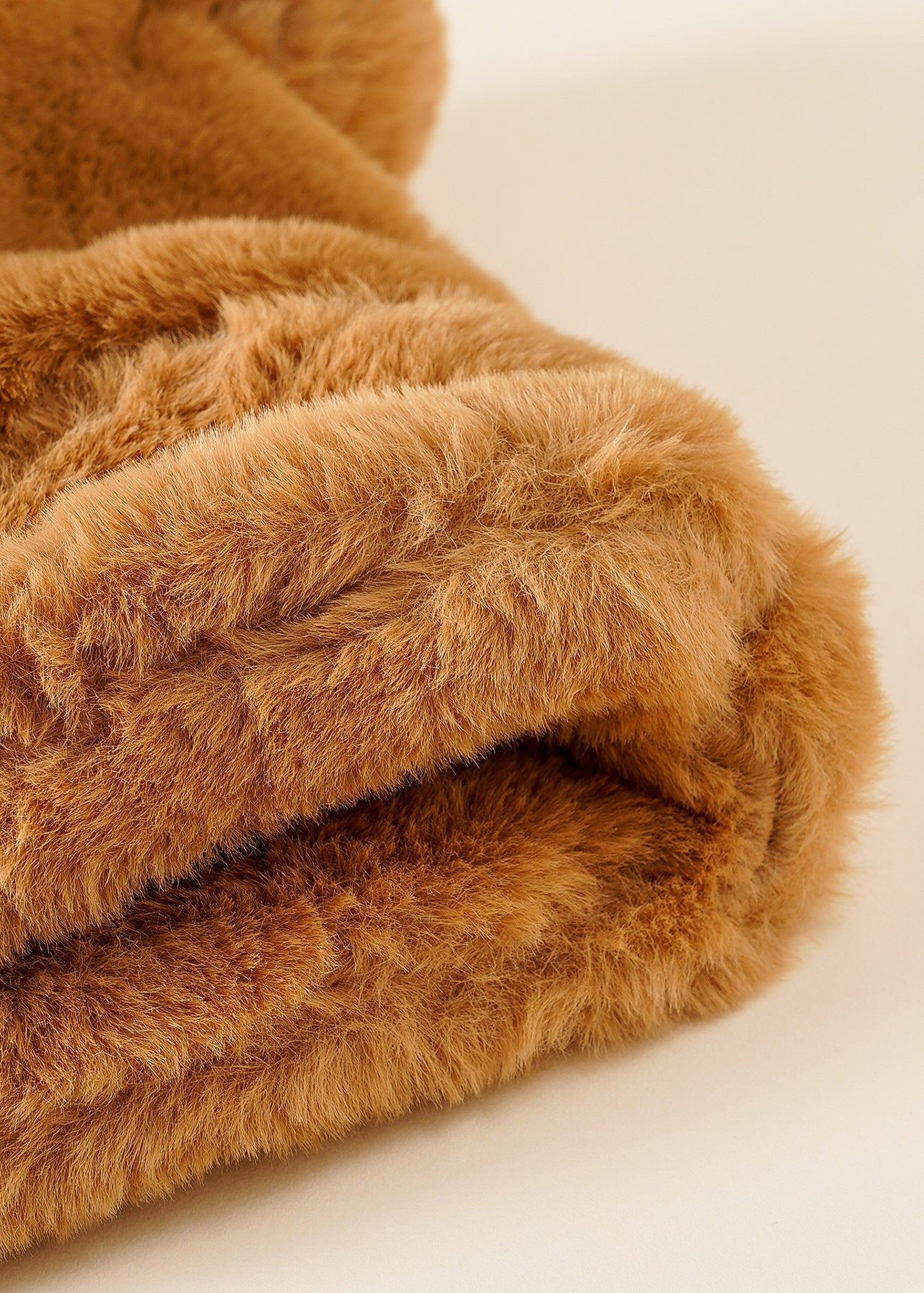 Bear Ear Decor Faux Fur Beanie
