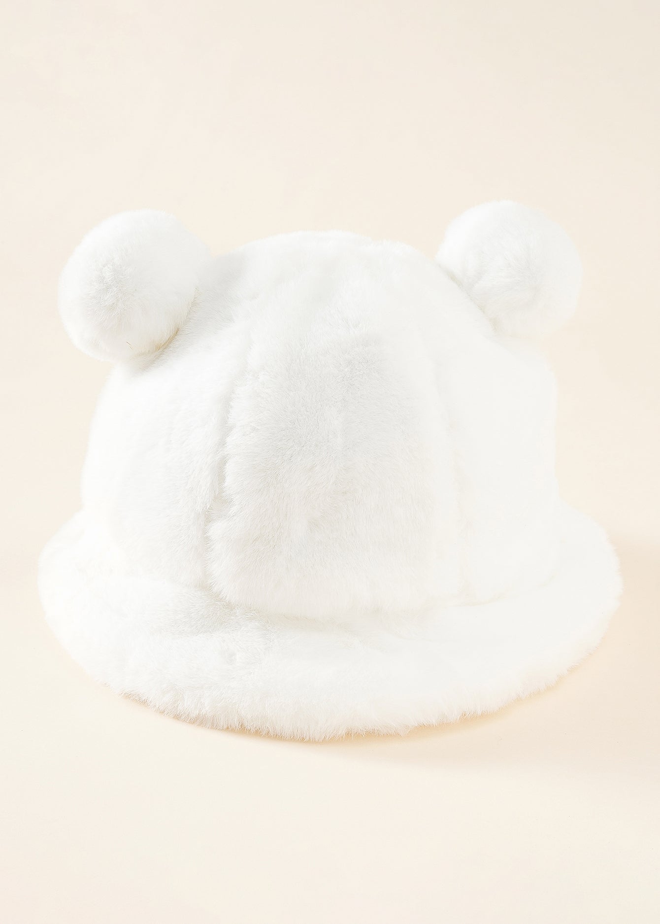 Bear Ear Decor Faux Fur Beanie Sai Feel