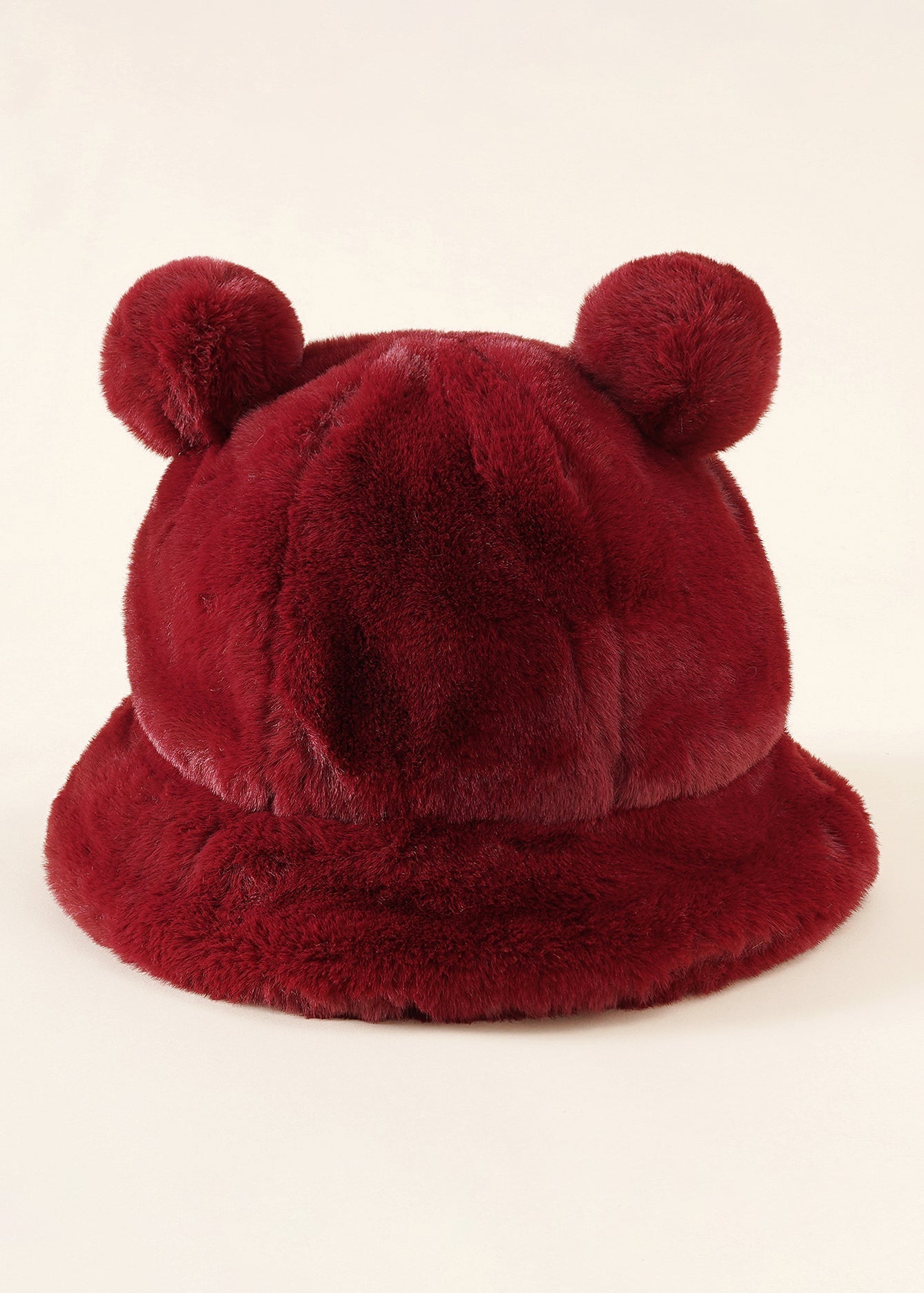 Bear Ear Decor Faux Fur Beanie Sai Feel