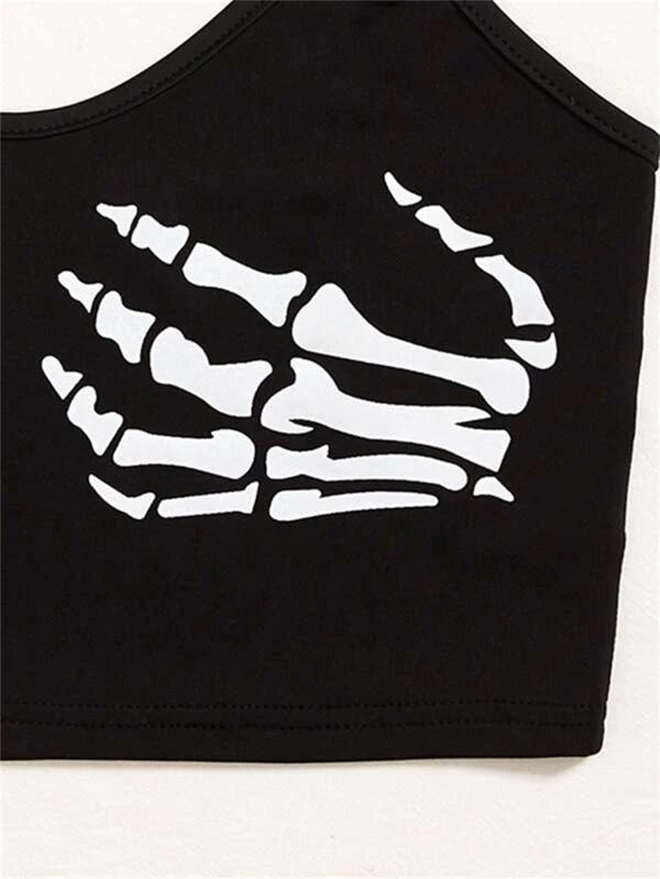 Bone Hands Print Crop Cami Top Sai Feel