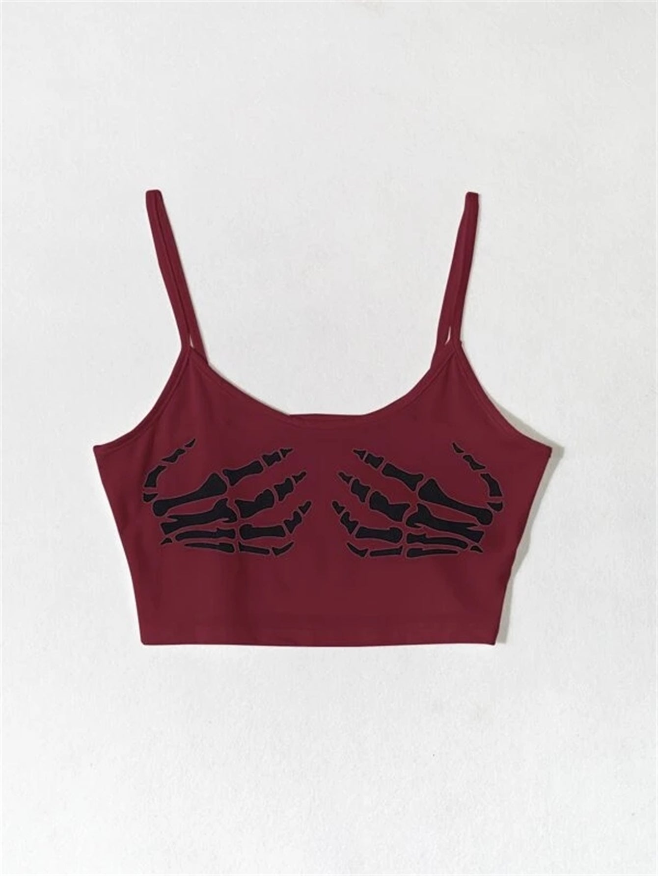 Bone Hands Print Crop Cami Top Sai Feel