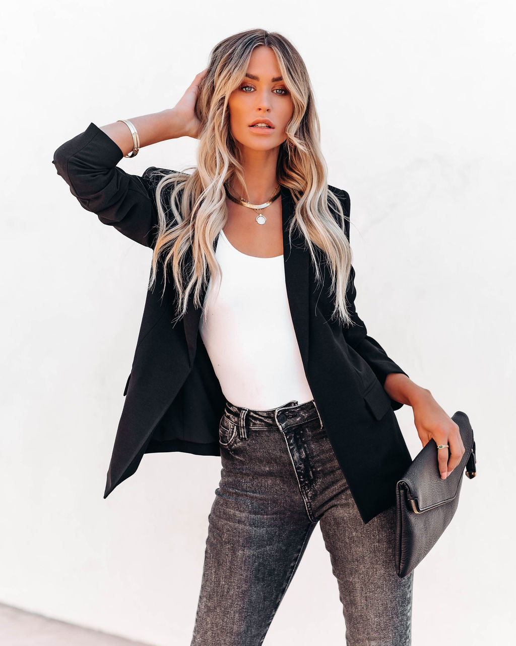 Boss Up Pocketed Blazer - Black